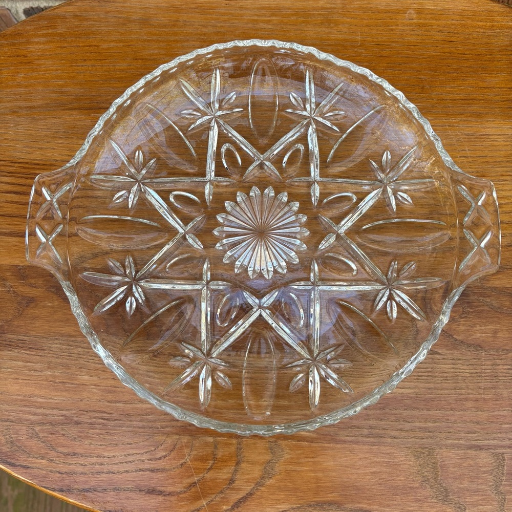 Vintage Anchor Hocking Serving Platter With Handles 9”